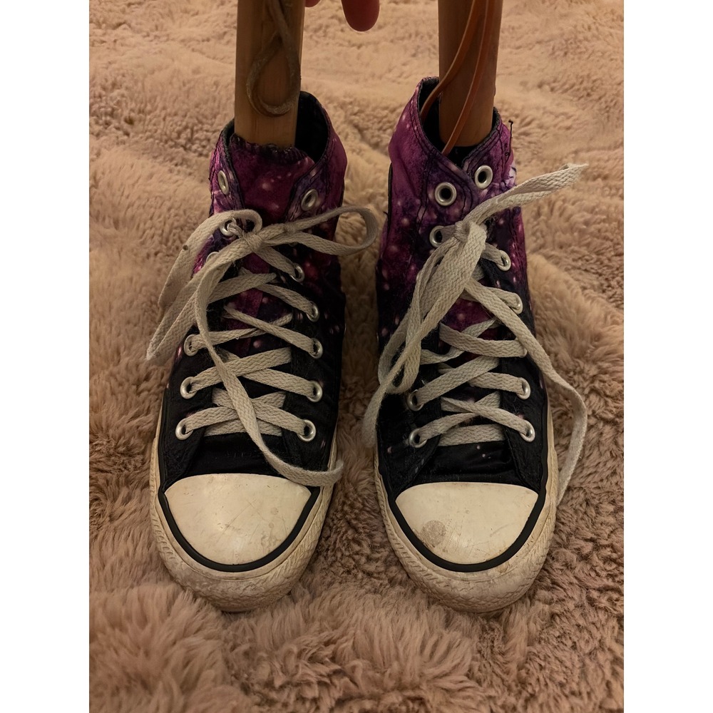 Converse Chuck Taylor All Star High Top Purple Galaxy Unicorn Sneakers Womens 7 - Picture 2 of 10
